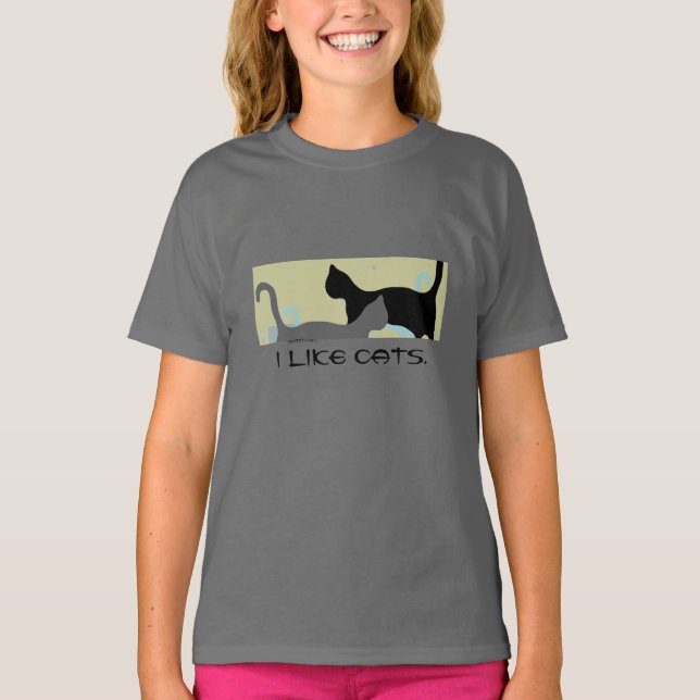 Roligt för kattdesign.barn.Din text eller "Jag tyc Tee Shirt (Framsida)