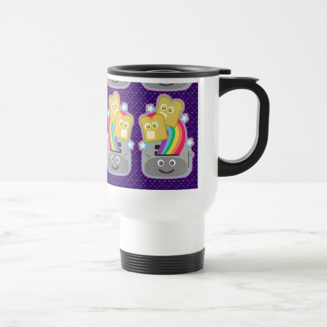 Roligt för Kawaii Rainbow Toast Character Breakfas Resemugg (Höger)