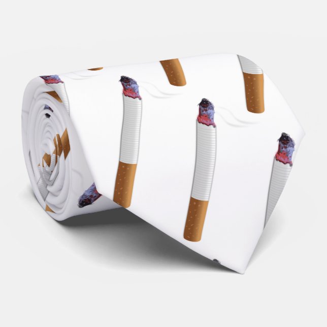 Roligt för kedjerökare! Cigarett med vit rygg Slips (Rullad)