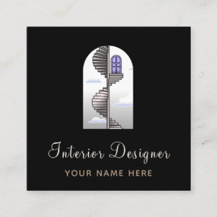 Roligt för Kreativet insida Designer Designer Desi Fyrkantigt Visitkort