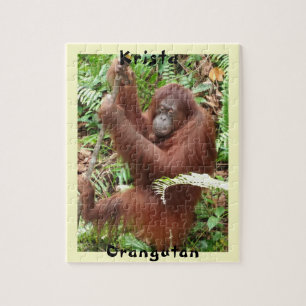 Roligt för Krista OrangutanBorneo skog Pussel