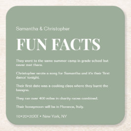 Roligt för Modern Sage Grönt Anpassningsbar-faktli Underlägg Papper Kvadrat