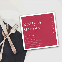 Roligt för Modern Script Viva Magenta Facts Bröllo Pappersservett