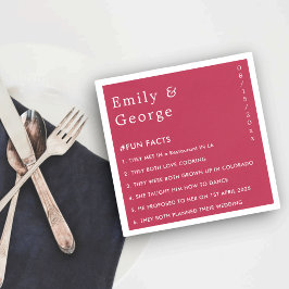 Roligt för Modern Viva Magenta Snyggt Facts Bröllo Pappersservett