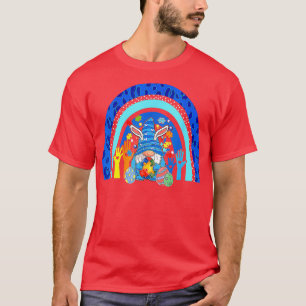 Roligt för ökad medvetenhet om Cute Gnome Rainbow T Shirt