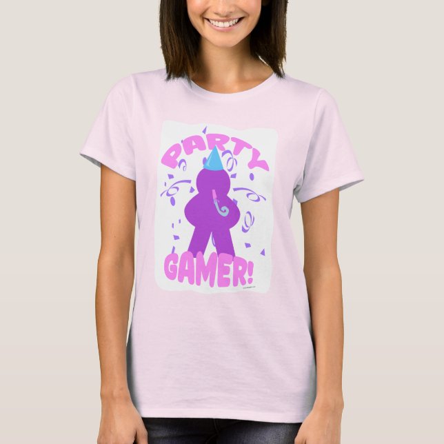Roligt för Party Gamer Epic Meeple Boardmatch- T Shirt (Framsida)