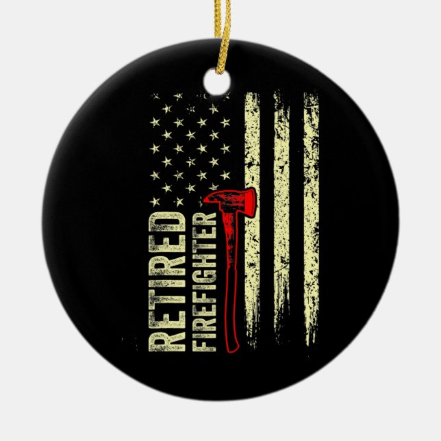 Roligt för pensionerade brandmän - kvalificerad Fi Julgransprydnad Keramik (Framsidan)