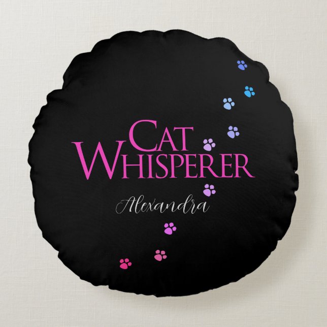 Roligt för Rosa av färgämnen för kattviperer Rund Kudde (Framsidan)