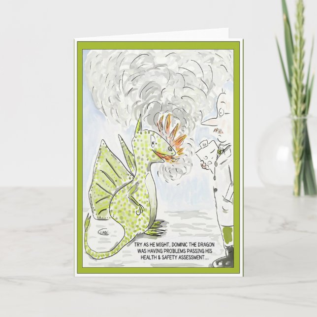 Roligt för säkerhets" hälsning för drake "vård- & kort (Framsida)