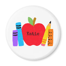 Roligt för skolbarnlärare NAMN Apple Bokar Pencil