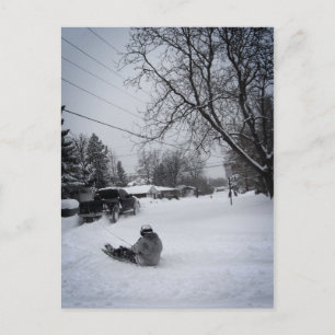 roligt för snövinter vykort