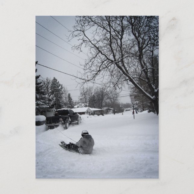 roligt för snövinter vykort (Framsida)