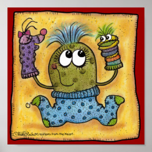 Roligt för sock Puppet Poster