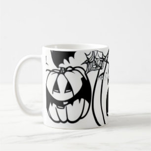 Roligt för svartvit halloween-tecknad kaffemugg