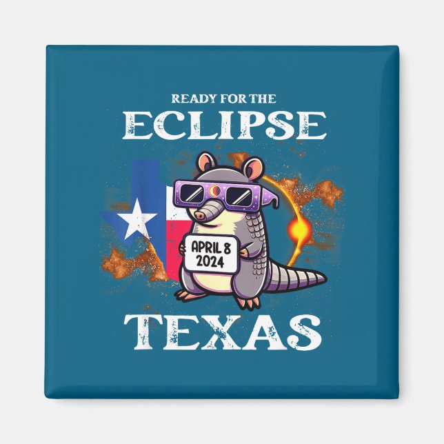 Roligt För Texas Solförmörkelse April 8 Magnet (Framsidan)
