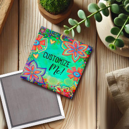 Roligt för Trendig av Blommigt Söt Inspiritivity a Magnet