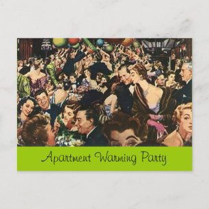 Roligt för vykort Retro Houseuppvärmning Party Bas