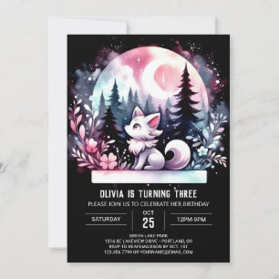 Roligt Forest Varg Birthday Inbjudningar