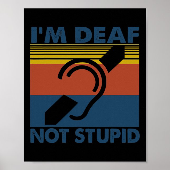 Roligt Förhörselskadade ASL-teckenspråk I är Döv n Poster (Framsidan)