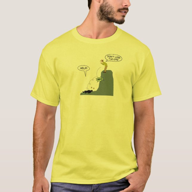 Roligt förlora inte den GPS-tecknadGeocaching T-shirt (Framsida)
