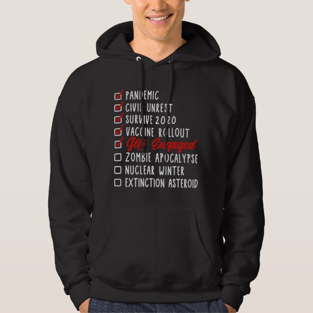 Roligt Förlovning Äktenskap Bröllop Par Present I  Hoodie (Framsida)
