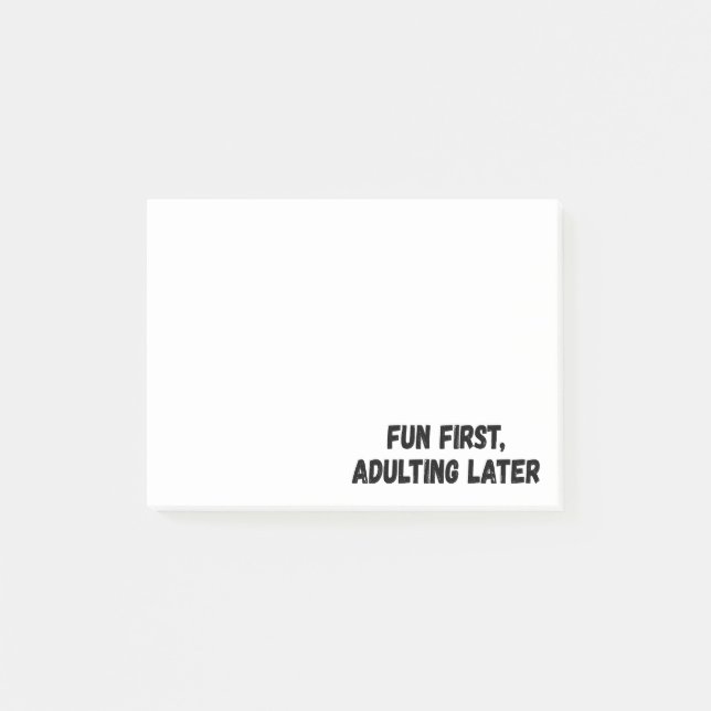 Roligt först senare post-it block (Framsida)