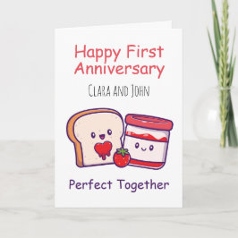 roligt första bröllop-årskort kort