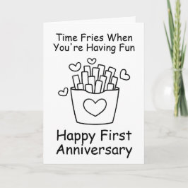 roligt första bröllop-årskort kort