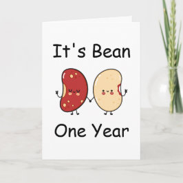 roligt första bröllop-årskort kort