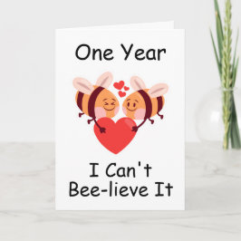 roligt första bröllop-årskort kort