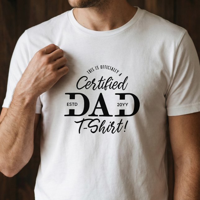 Roligt första fadersdag certifierad pappa ny pappa t shirt (Fun First Father’s Day Certified Dad New Dad Est. Tri-Blend Shirt)