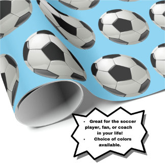Roligt Fotboll Mönster på pulverblått Presentpapper