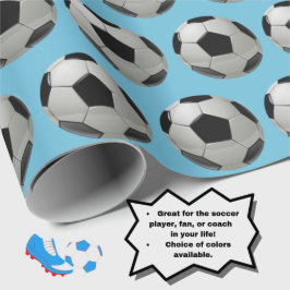 Roligt Fotboll Mönster på pulverblått Presentpapper