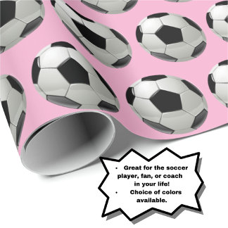 Roligt Fotboll Mönster på Rosa Wrapping Papper Presentpapper