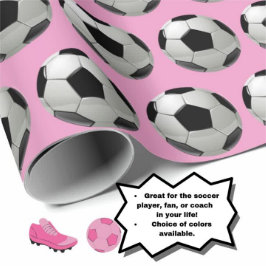 Roligt Fotboll Mönster på Rosa Wrapping Papper Presentpapper