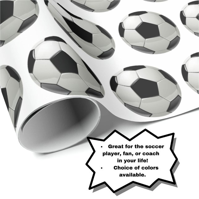Roligt Fotboll Mönster vid Papper radbrytning Presentpapper (Choice of colors available.)
