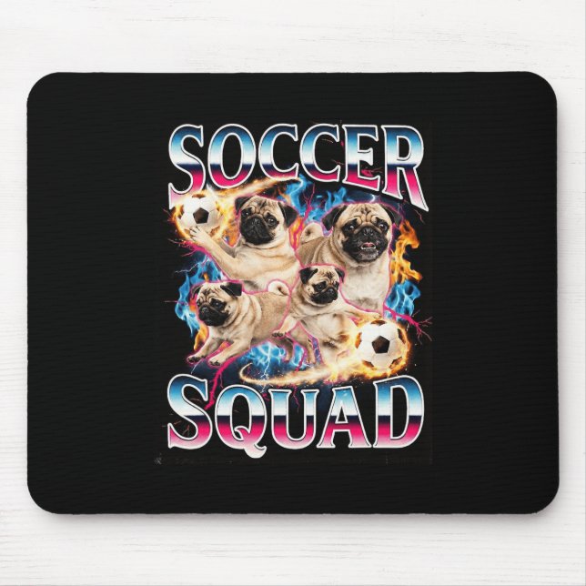 Roligt fotbollslag Retro Hund Meme Cool Brainrot B Musmatta (Framsidan)