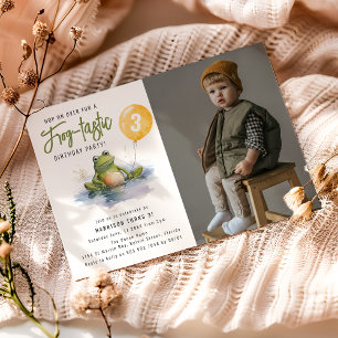 Roligt Foto Födelsedagsfest inbjudan med grovstift