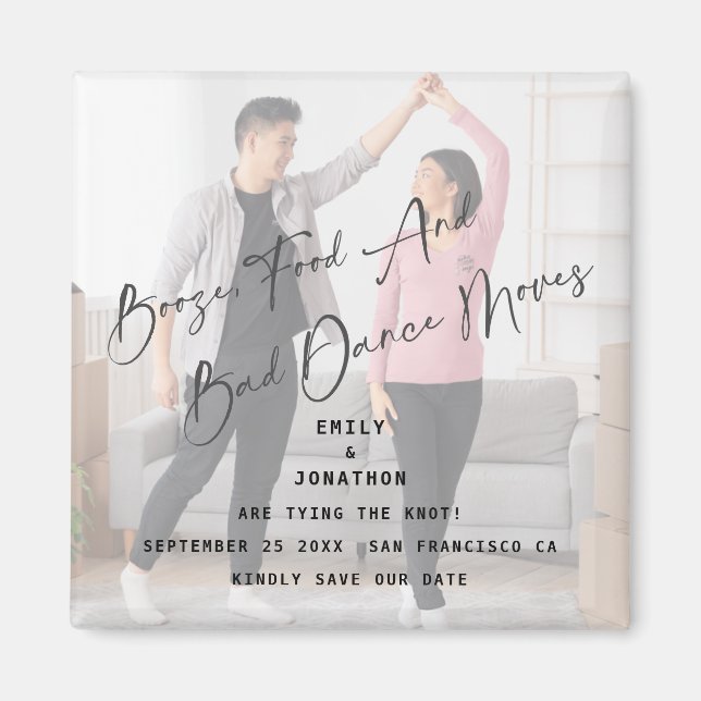 Roligt Foto Sprit Dance Foto Dance Moves Save Date Magnet (Framsidan)