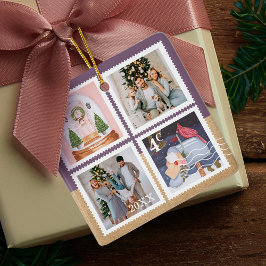 Roligt Foton i julfamiljen Postage Frimärke Julgransprydnad Keramik