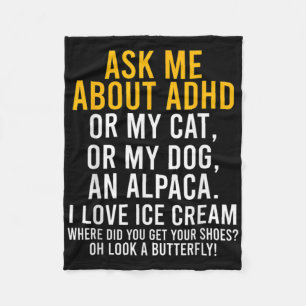 Roligt Fråga mig om adhd Autism Mental Health Awar Fleecefilt