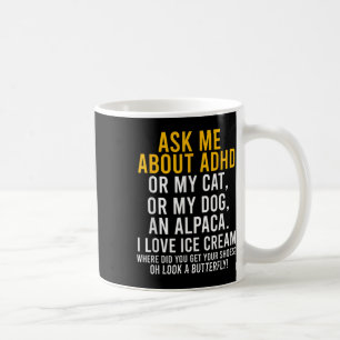 Roligt Fråga mig om adhd Autism Mental Health Awar Kaffemugg