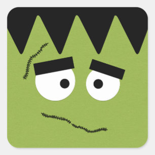 Roligt Frankenstein ansikte för Halloween Fyrkantigt Klistermärke
