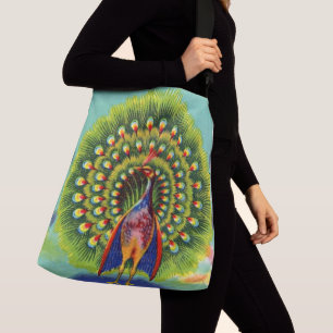 roligt fredsock print axelväska