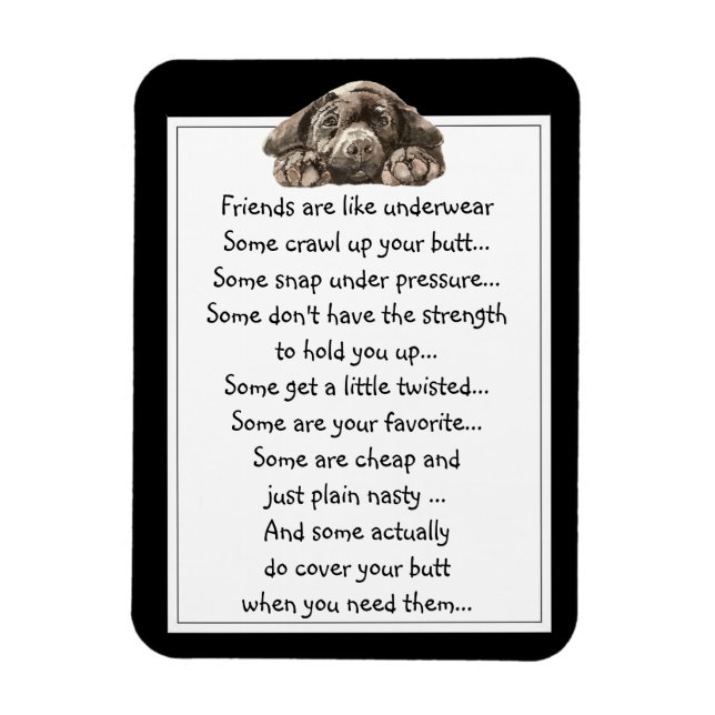 Roligt Friend är som Underförslitsoffert med Hund Magnet (Vertikal)