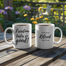 Roligt Frihet Smakar Så Gott Present Vid Pension Kaffemugg
