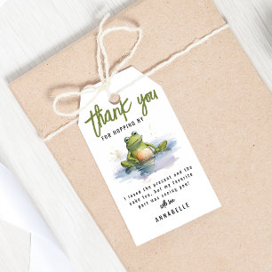 Roligt Frog Thuppe Födelsedagsfest Tack Presentetikett