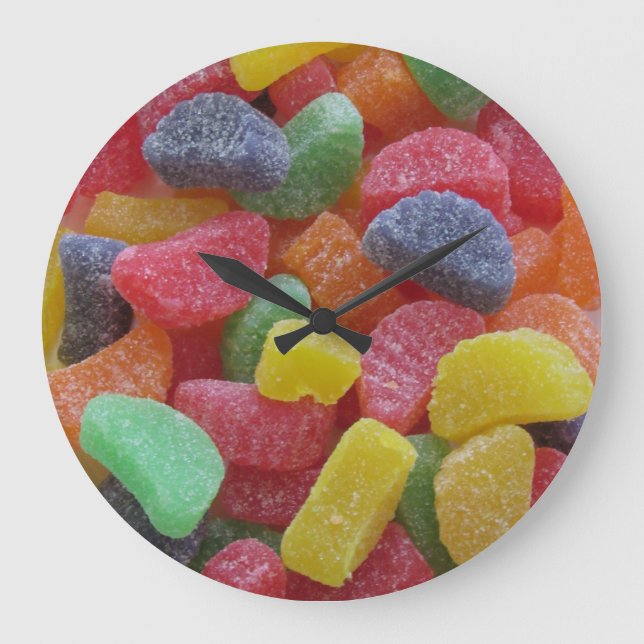 Roligt Fruit Jelly Candy Wall Clock Stor Klocka (Framsida)
