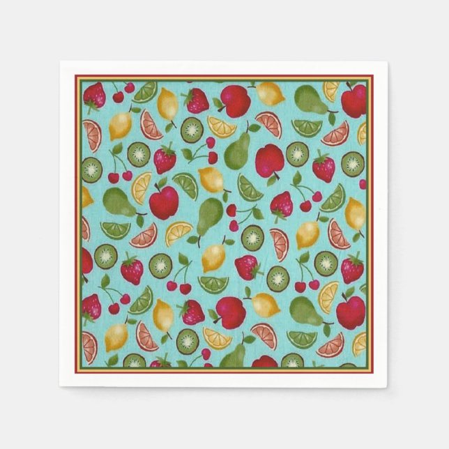 Roligt Fruit Mönster Papper Napkins Pappersservett (Framsidan)