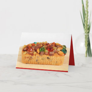 Roligt fruitcakekort helgkort